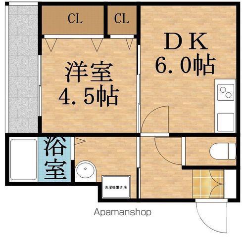 IRISCOURTIMAFUKUMINAMI(1DK/2階)の間取り写真