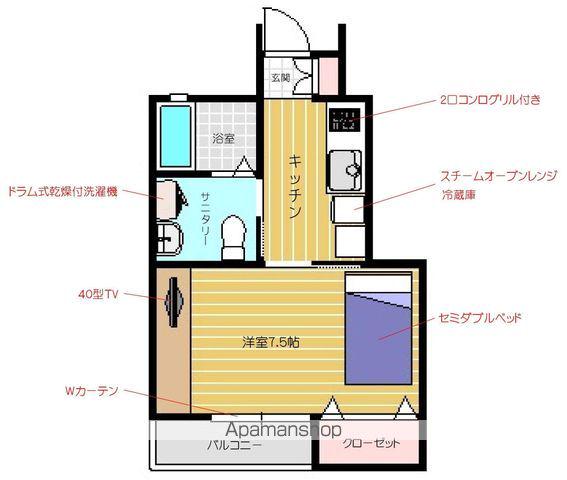 レセナ湊東Ⅲ(1K/1階)の間取り写真