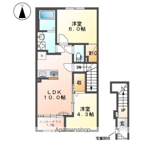 加須市久下スターテラスⅡ(2LDK/2階)の間取り写真