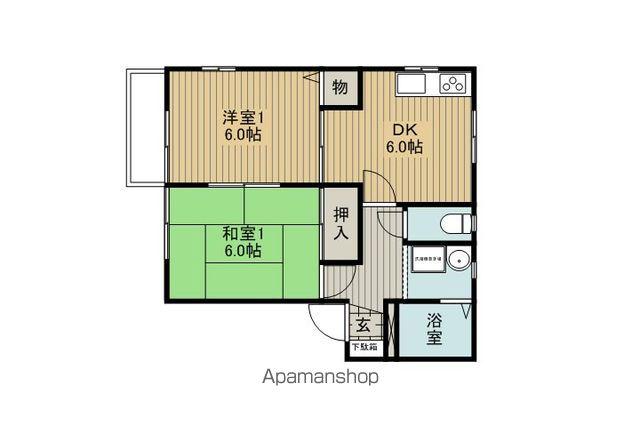 ディアス桜A棟(2DK/1階)の間取り写真