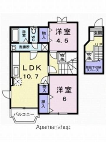 クレメント余戸D(2LDK/2階)の間取り写真