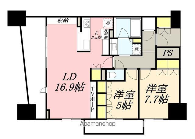 ル・シェモア浜松中央(2LDK/13階)の間取り写真