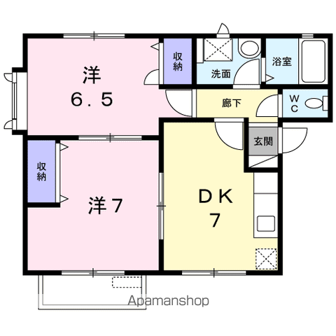 ハイツロワールB(2DK/1階)の間取り写真