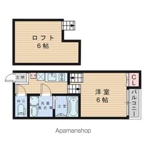 AKALA(1K/2階)の間取り写真