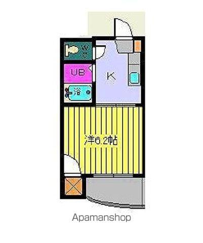 メニティー束本(1DK/3階)の間取り写真