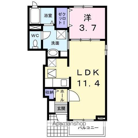 HINATAⅠ(1LDK/1階)の間取り写真