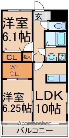 シャトルコート(2LDK/3階)の間取り写真
