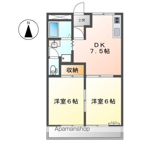 フレグランス(2DK/2階)の間取り写真