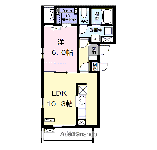 イル・パラディーゾ Ⅰ(1LDK/3階)の間取り写真