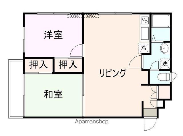 パルコ島(2LDK/2階)の間取り写真