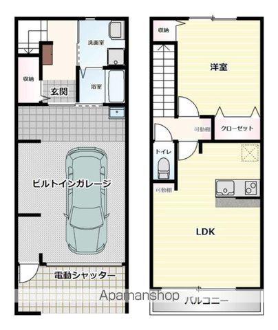 ベース ガレージ(1LDK/1階)の間取り写真