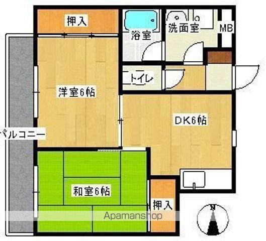 メゾンドールF(2DK/3階)の間取り写真