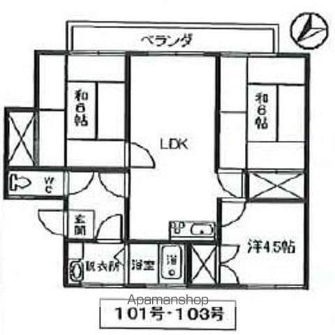 ヴィスタ中須(3DK/1階)の間取り写真