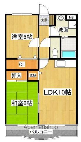 アライマンション(2LDK/3階)の間取り写真