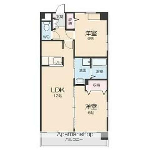 パークサイドK1(2LDK/3階)の間取り写真