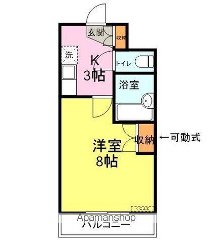 パラディアン一の宮(1K/6階)の間取り写真