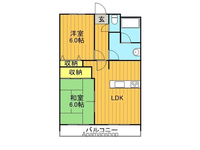ピュアリー(2LDK/3階)の間取り写真