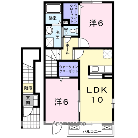 クラールⅢ(2LDK/2階)の間取り写真