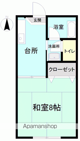 カーサ荒川(1K/2階)の間取り写真