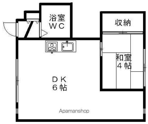 コーポはぎさわ(1DK/2階)の間取り写真
