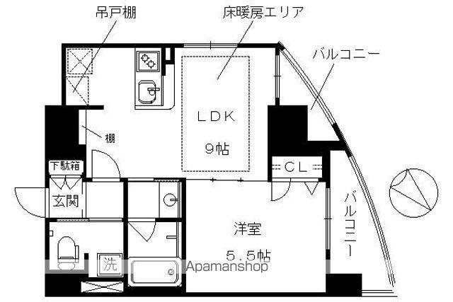 エステムプラザ京都河原町通IIレジデンシャル(1LDK/4階)の間取り写真
