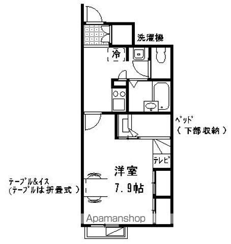 レオパレスKLAVIER(1K/1階)の間取り写真