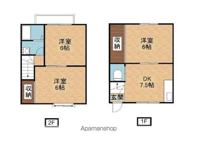 ルーミー花畑17号館(3DK/1階)の間取り写真