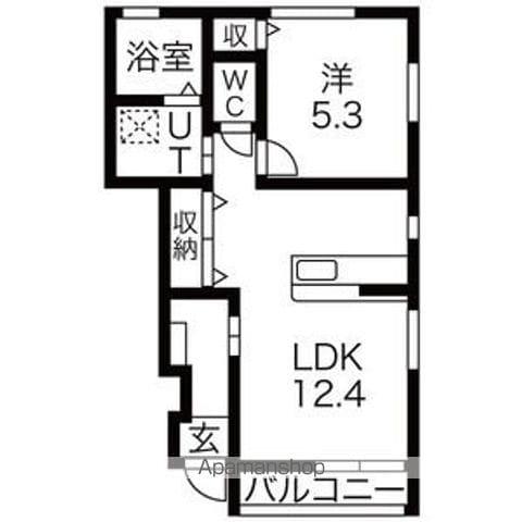 グラーティア(1LDK/1階)の間取り写真