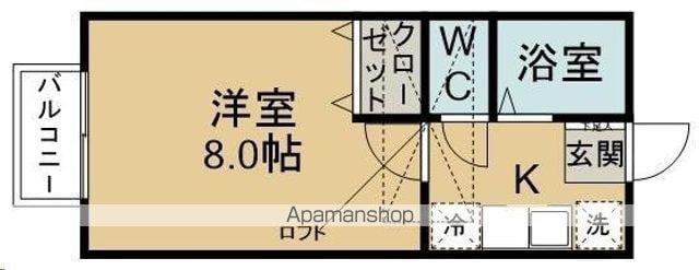 サンケンパレス南光台(1K/2階)の間取り写真