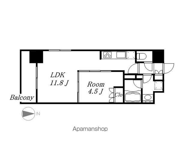OKBアヴェニール菊井町(1LDK/11階)の間取り写真