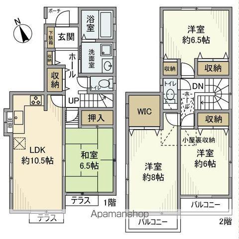 青梅線 昭島駅 徒歩15分 2階建 築22年(4LDK)の間取り写真