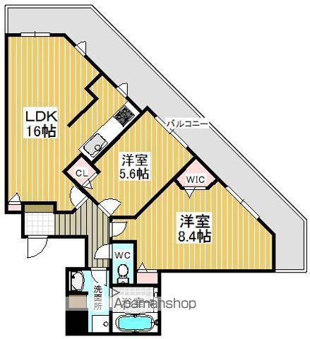 ローレルコート北野田(2LDK/19階)の間取り写真