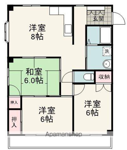 ポートメリー(3DK/3階)の間取り写真