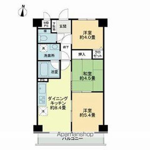 ライオンズマンション大泉学園第3(3DK/5階)の間取り写真