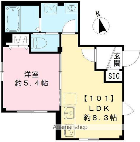 ビューノ.K (1LDK/1階)の間取り写真