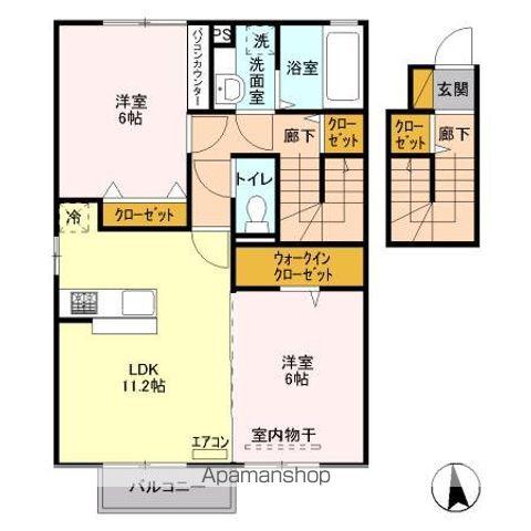 GRANDCHARIOT・駒ヶ根(2LDK/2階)の間取り写真