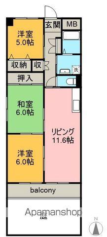 ポートシティ高木Ⅱ(3LDK/1階)の間取り写真