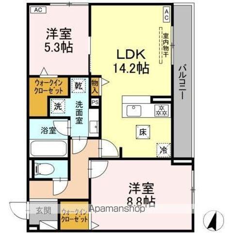 アメニティコート(2LDK/1階)の間取り写真