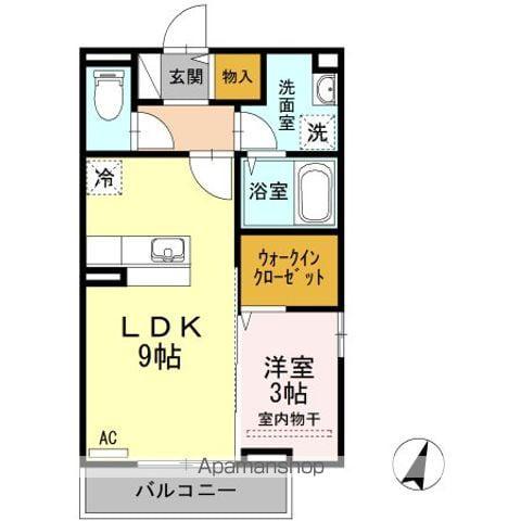 サニープレイス(1LDK/3階)の間取り写真