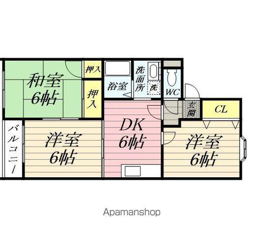 ミュゼくまの(3DK/2階)の間取り写真