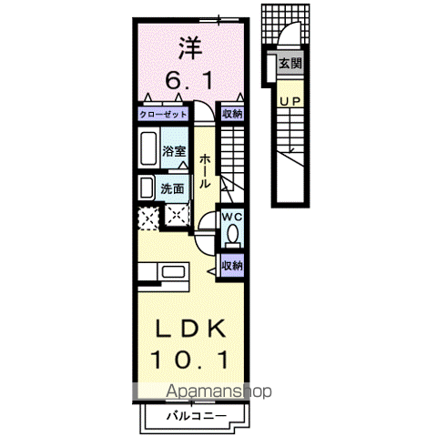 コータ・コートF(1LDK/2階)の間取り写真