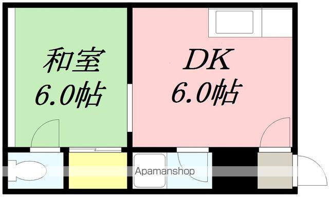 コーポ港(1DK/2階)の間取り写真