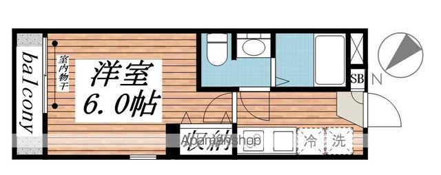 ルッシェロ稲毛(1K/3階)の間取り写真