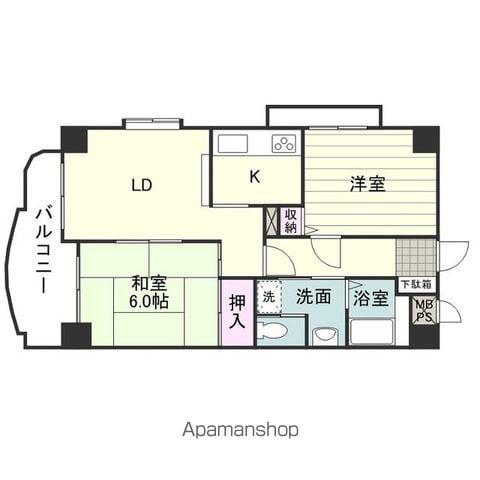 トーカンマンション平之町(2LDK/9階)の間取り写真