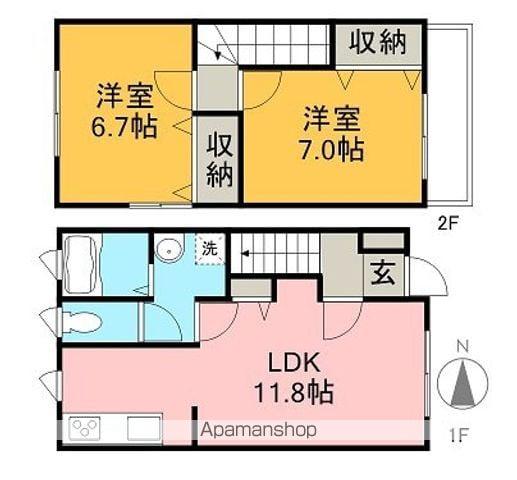 メゾン・ド・コリーヌ(2LDK/1階)の間取り写真