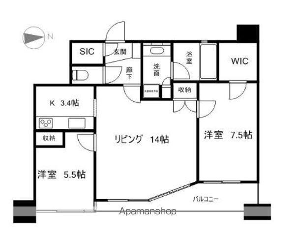 リベール桑田町(2LDK/6階)の間取り写真