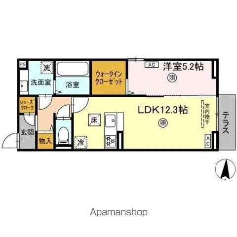 プライムヒル(1LDK/1階)の間取り写真