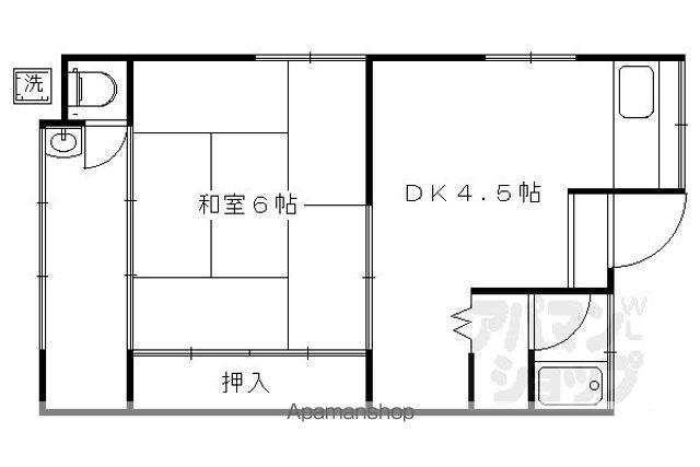 中久世町3丁目貸家(1DK)の間取り写真