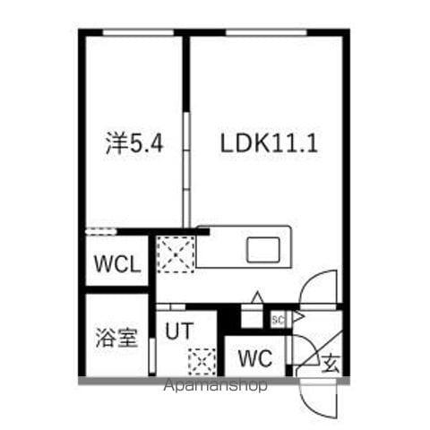 MODA N13(1LDK/3階)の間取り写真