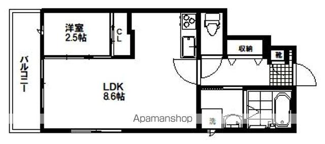 グランディール国見(1LDK/1階)の間取り写真